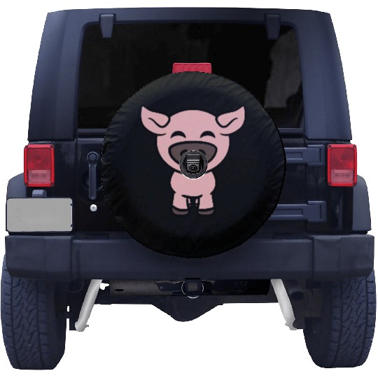 Little cute piggy pig piglet cartoon animal love Spare Tire Covers