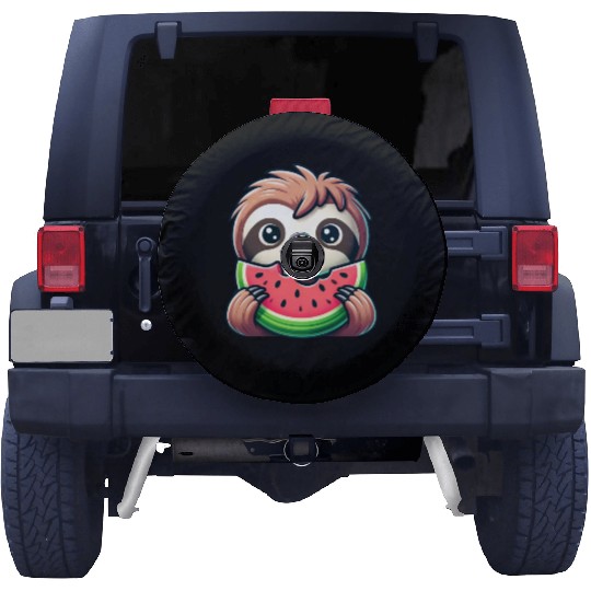 Sloth Summer Fruit Melon Spare Tire Covers