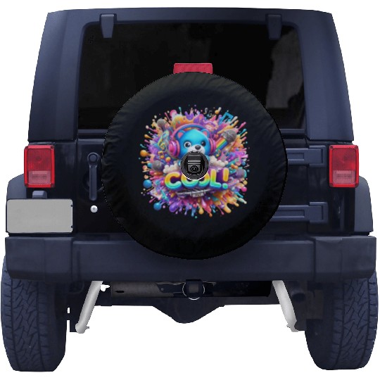 Cosmic Riffs: Splashes of Neon Hues - CooL! Spare Tire Covers