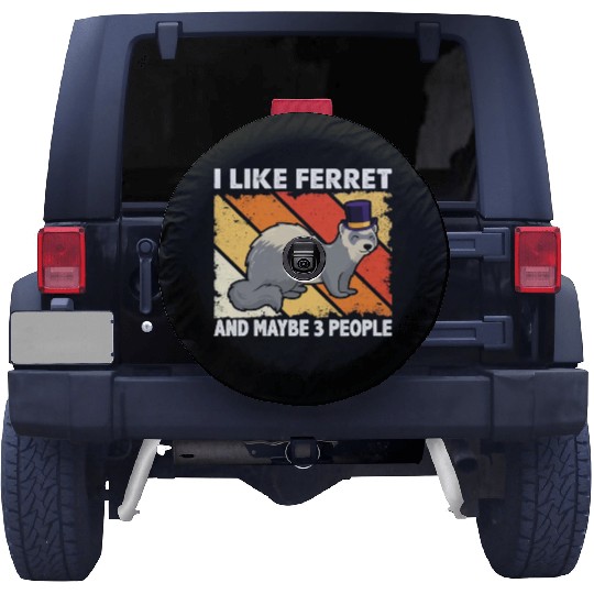 Funny Ferret Design Ferret Lover Introvert Spare Tire Covers