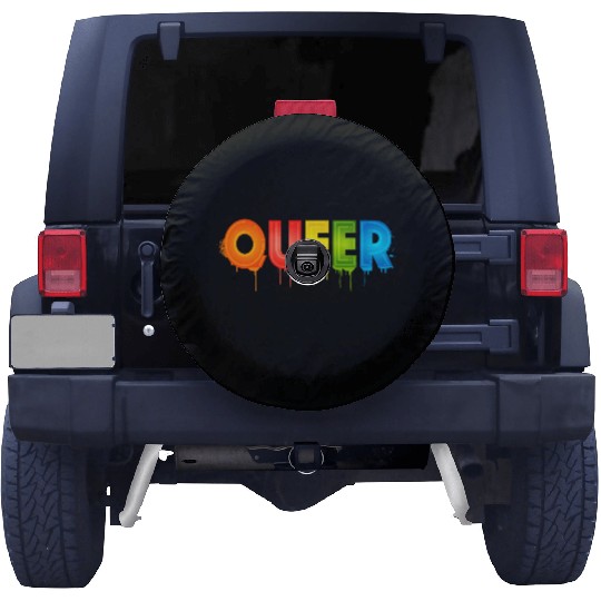 Queer Typo for Pride Month Equal Rights LGBTQ Spare Tire Covers