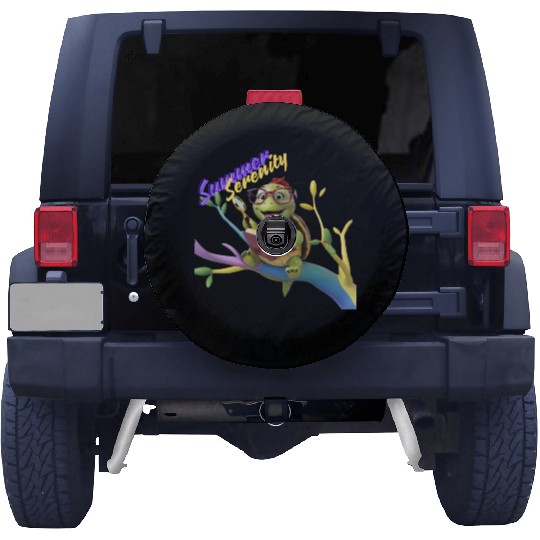 Cute Little Green Sea Turtle for Summer Aesthetic Spare Tire Covers