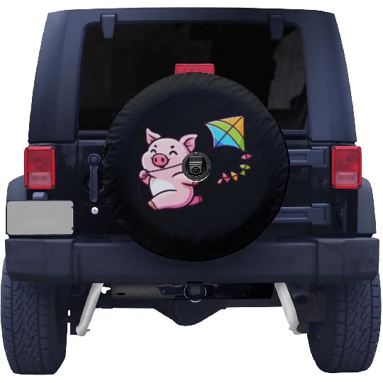 Playful Piglet: Kite-Flying Joy Spare Tire Covers