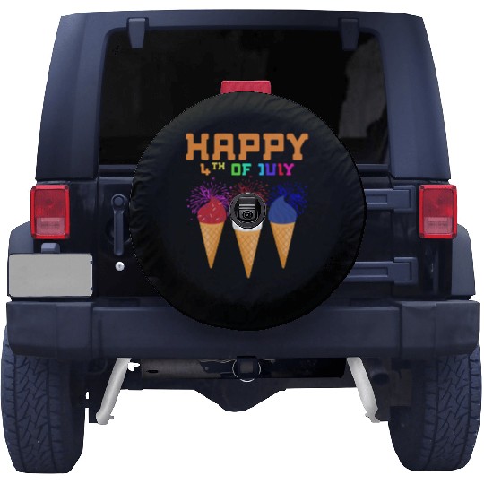 Celebrate Independence Day with Fireworks Ice Crea Spare Tire Covers