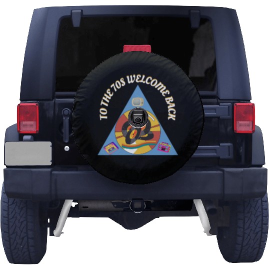 1970s Era Blue Retro Vintage Records Cassette Spare Tire Covers