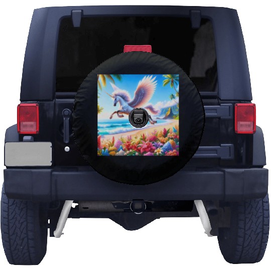 Tropical Unicorn In Hawaii Spare Tire Covers