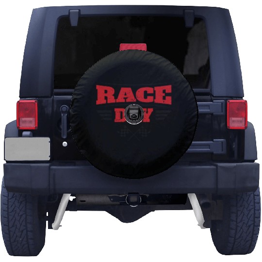 Race Day Car Racing Checkered Flag Spare Tire Covers