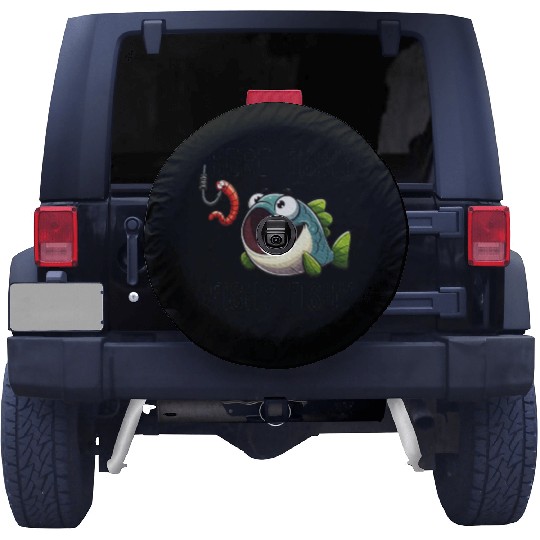 Here Fishy Fisherman Fishing Lover Fish Worm Spare Tire Covers