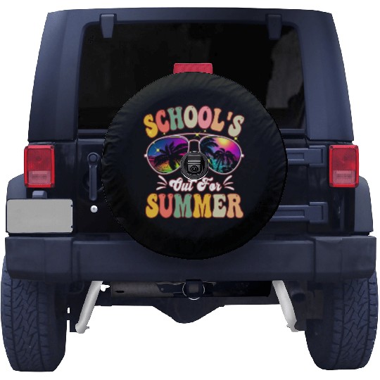 School's out for summer Tie Dye Sunglasses Teacher Spare Tire Covers