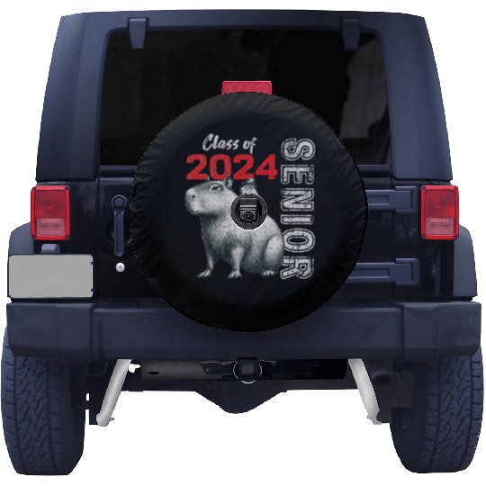 Fun Trendy Unique Capybara Graduation Spare Tire Covers