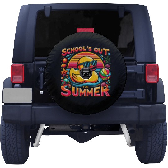 Schools Out For Summer Teacher Yellow Duck Spare Tire Covers