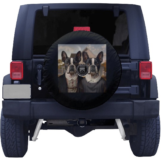 Boston Terrier Funny Sleeve Spare Tire Covers