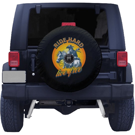 Western American Cowboy Retro Vintage Sunset Spare Tire Covers