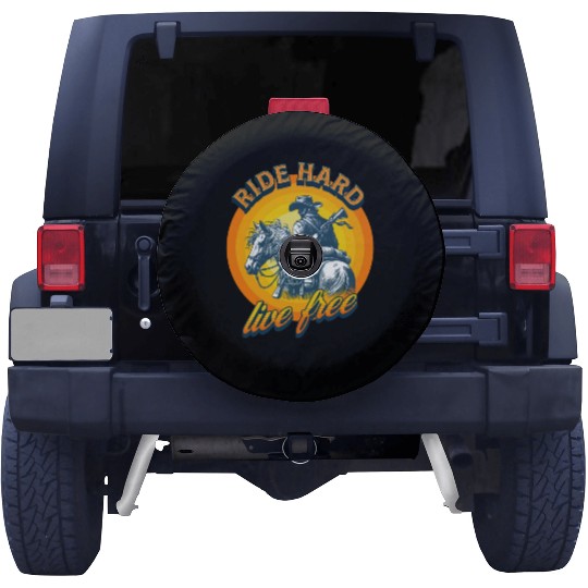 Western American Cowboy Retro Vintage Sunset Spare Tire Covers