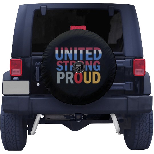 Patriotic United Color Block Design Spare Tire Covers