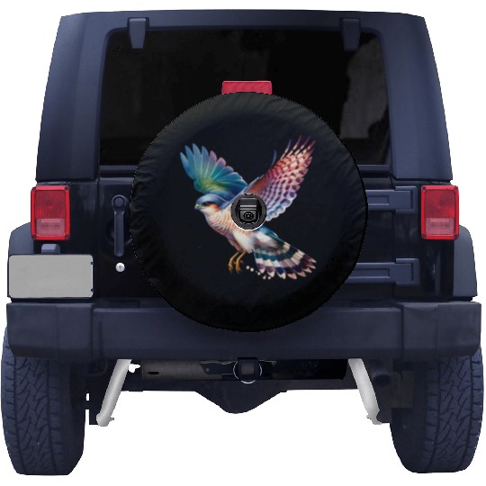 Collared Sparrowhawk in Flight Spare Tire Covers