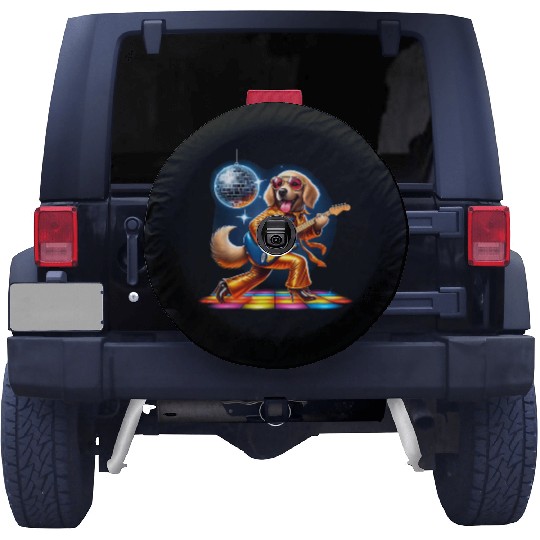 Disco Golden Retriever dog Spare Tire Covers
