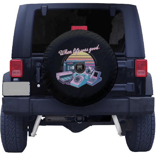 80's When Life was Good Gadgets in Synthwave Spare Tire Covers