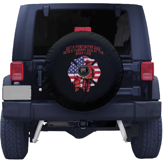 Gets a Firefighter Dog Therapy Dog Fire Department Spare Tire Covers