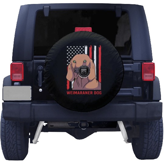 US Flag 4th Of July Patriotic Dog Weimaraner Lover Spare Tire Covers