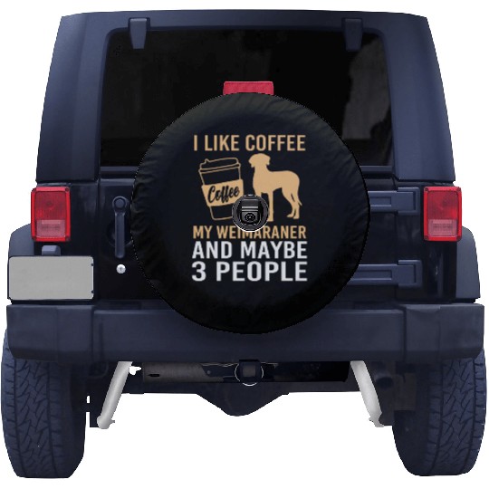 Dog Pun Coffee Lover Pet Coffee And Weimaraner Spare Tire Covers