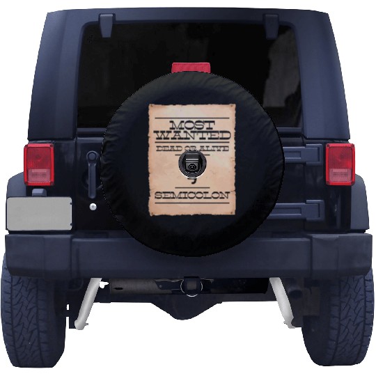 Semicolon programmer Most Wanted funny joke IT Spare Tire Covers