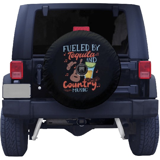 Fueled By Tequila And Country Music Western Cowboy Spare Tire Covers