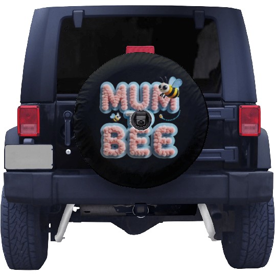 Mom To Bee Baby Announcement Design with Cute Bee Spare Tire Covers
