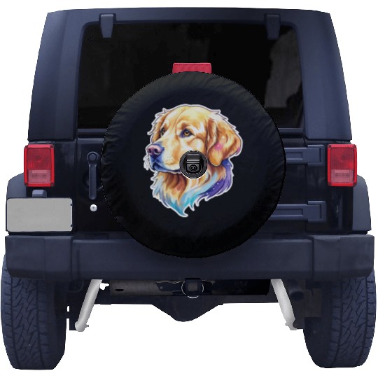 Golden Retriever Watercolor Spare Tire Covers