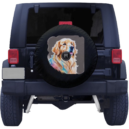 Golden Retriever Watercolor Spare Tire Covers