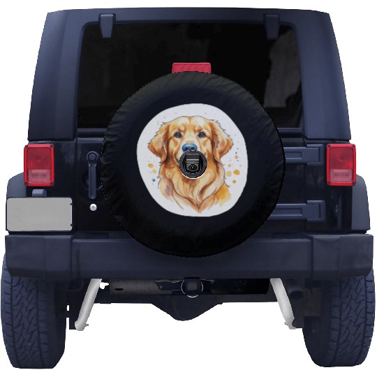 Golden Retriever Watercolor Spare Tire Covers