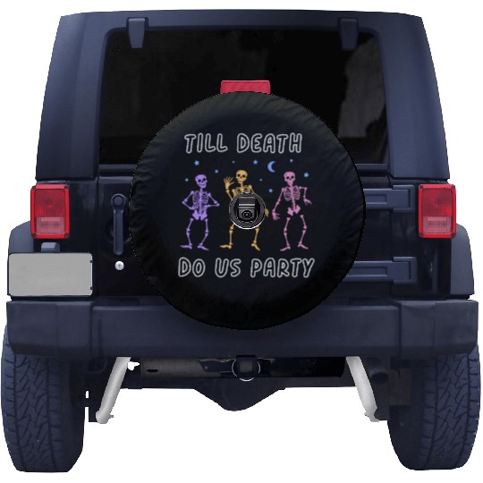 Til Death Do Us Party Halloween Dancing Skeleton Spare Tire Covers