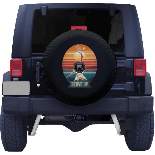 Tennis Swirling Ball Sunset Vintage Streetwear Spare Tire Covers