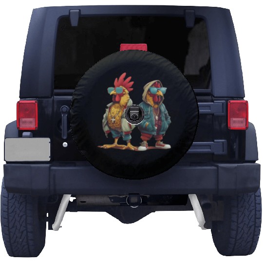 Streetwear-clad chickens with style Spare Tire Covers