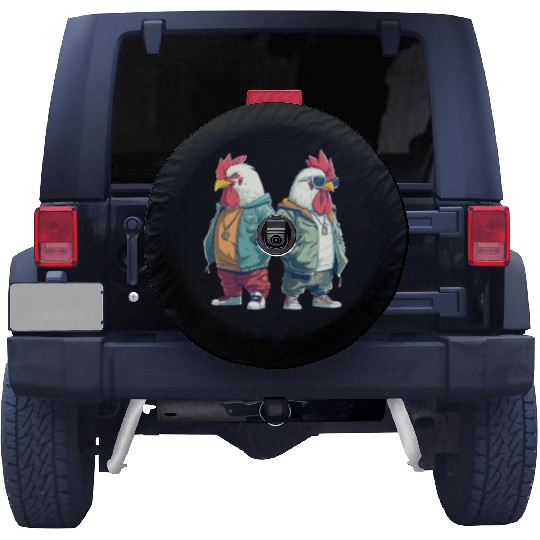 Trendy streetwear on fashionable chicken Spare Tire Covers