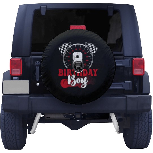 Kids Birthday Boy 8 Eight Race Car 8th Birthday Spare Tire Covers