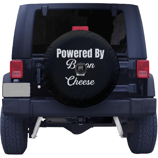 Powered By Bacon and Cheese Meaty Barbecue BBQ Spare Tire Covers
