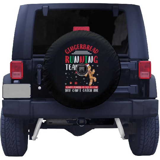 Christmas Gingerbread Running Team Funny Xmas Cook Spare Tire Covers
