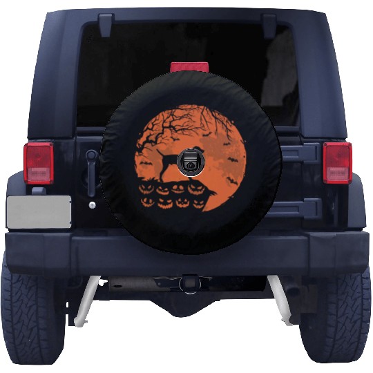 Weimaraner And Moon Halloween Funny Dog Lover Gift Spare Tire Covers