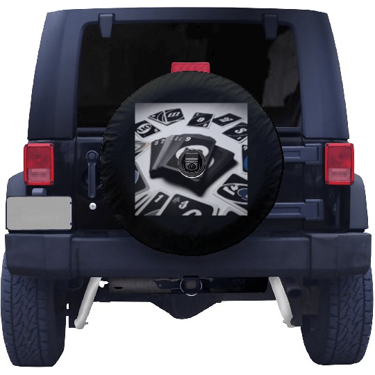 Black Uno Cards Spare Tire Covers