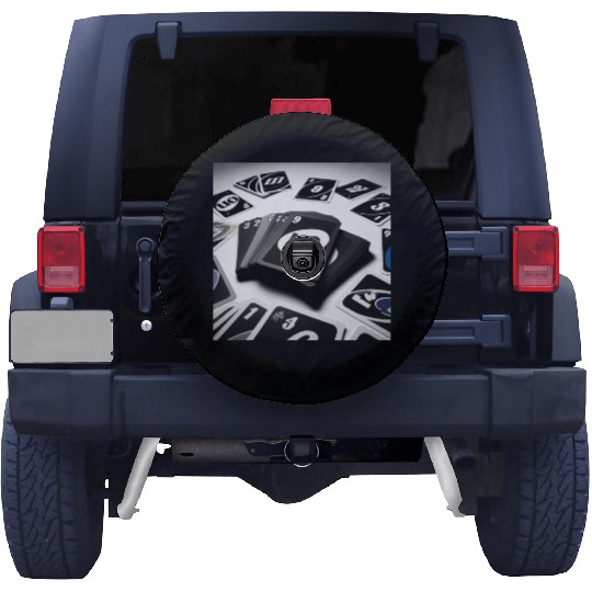 Black Uno Cards Spare Tire Covers