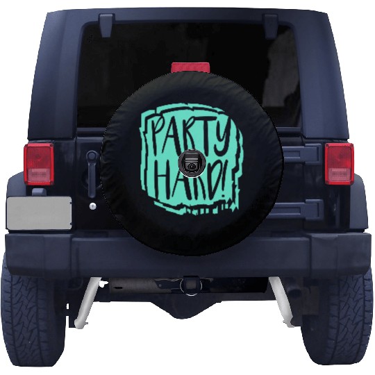 Party Hard Graffiti Spray Drops Stamp Text Slogan Spare Tire Covers