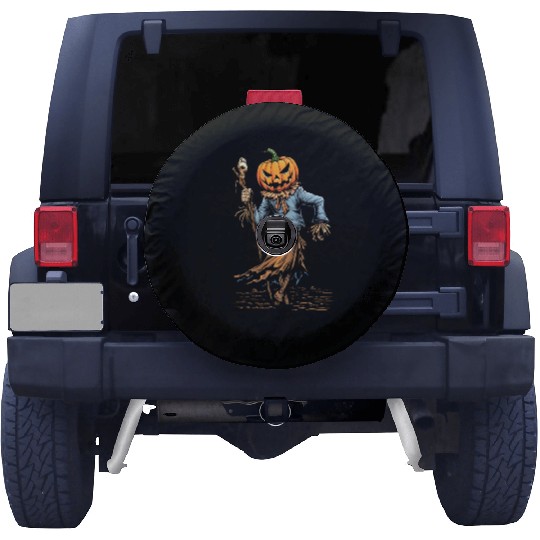 Spooky Halloween Scarecrow Spare Tire Covers