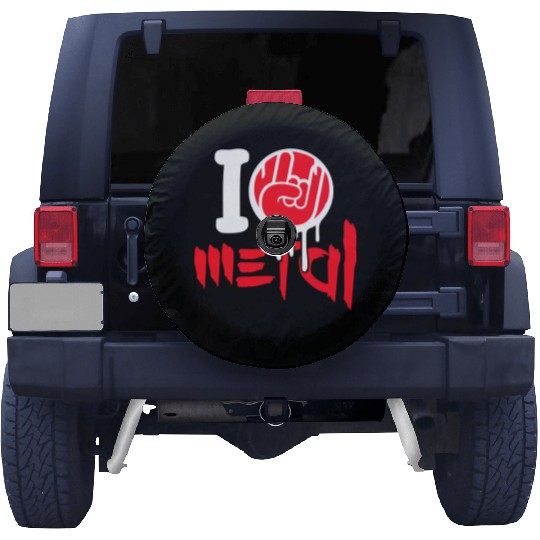 I Love Heavy Metal Hard Rock Music Graffiti Heart Spare Tire Covers
