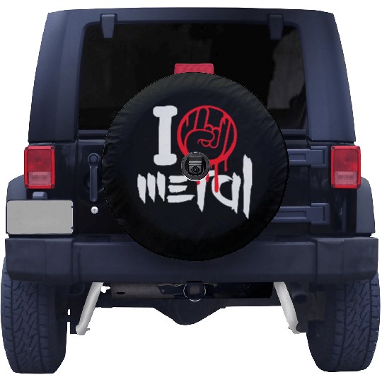 I Love Heavy Metal Hard Rock Music Graffiti Heart Spare Tire Covers