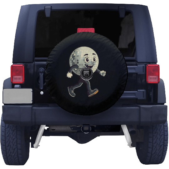 Disco Ball Walking - Retro Funk in Motion Spare Tire Covers