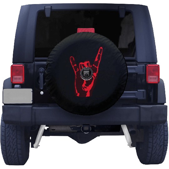 Heavy Metal Fun Hard Rock Music Horns Hand Gesture Spare Tire Covers