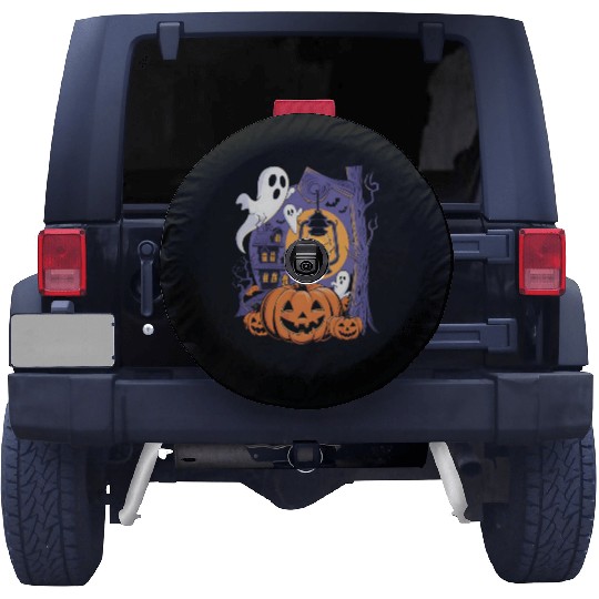 A bright and spooky Halloween Spare Tire Covers