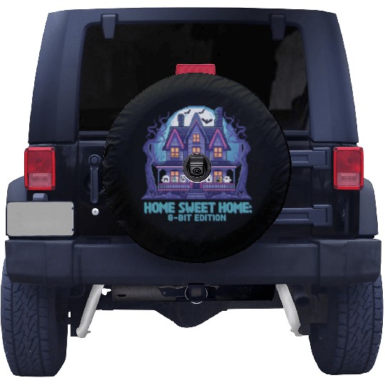 8 Bit Haunted House 01 Spare Tire Covers