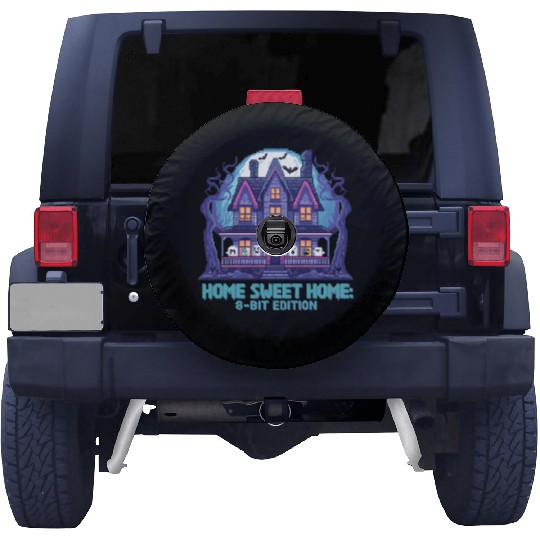 8 Bit Haunted House 01 Spare Tire Covers